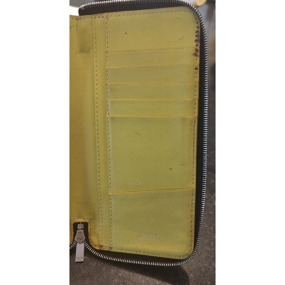 Céline Calfskin Long Zipper Wallet-Black And Yellow-used-*See Photos* CoA - Picture 16 of 16